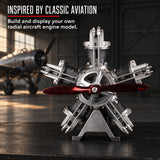 TECHING Jet Engine Model Kit 5-Cylinder Radial Engine Model Kit That Runs Mechanical Metal Assembly DM116 230+pcs