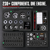 TECHING Jet Engine Model Kit 5-Cylinder Radial Engine Model Kit That Runs Mechanical Metal Assembly DM116 230+pcs