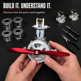 TECHING Jet Engine Model Kit 5-Cylinder Radial Engine Model Kit That Runs Mechanical Metal Assembly DM116 230+pcs