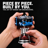 DM122 Mini Metal Turbofan Engine Model Kit That Works, 170+ Parts 1:20 Scale 4.41”H x 7”L x 3”W All-Metal Jet Engine Model with Transparent Cover, STEM Educational Assembly Kit, Desk Decoration Gift