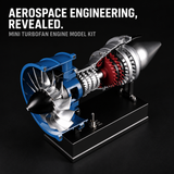 DM122 Mini Metal Turbofan Engine Model Kit That Works, 170+ Parts 1:20 Scale 4.41”H x 7”L x 3”W All-Metal Jet Engine Model with Transparent Cover, STEM Educational Assembly Kit, Desk Decoration Gift