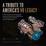 TECHING v8 Engine Model kit that Works Metal Mechanical Metal Assembly DIY Car Engine Model Kit 500+Pcs Educational Experiment (8 Cylinder Engine)