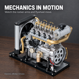 TECHING Mini Diesel Engine Model kit That Runs OHV 4-Cylinder Engine Mechanical Metal Assembly DIY Car Engine Model Kit 300+pcs DM-115