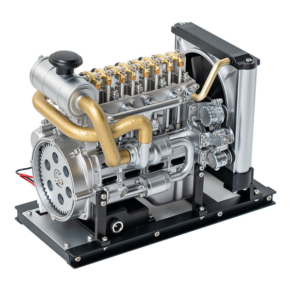 TECHING Mini Diesel Engine Model kit That Runs OHV 4-Cylinder Engine Mechanical Metal Assembly DIY Car Engine Model Kit 300+pcs DM-115