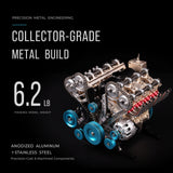 TECHING v8 Engine Model kit that Works Metal Mechanical Metal Assembly DIY Car Engine Model Kit 500+Pcs Educational Experiment (8 Cylinder Engine)