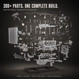 TECHING Mini Diesel Engine Model kit That Runs OHV 4-Cylinder Engine Mechanical Metal Assembly DIY Car Engine Model Kit 300+pcs DM-115