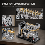 TECHING Mini Diesel Engine Model kit That Runs OHV 4-Cylinder Engine Mechanical Metal Assembly DIY Car Engine Model Kit 300+pcs DM-115