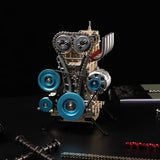TECHING v8 Engine Model kit Mechanical Metal Assembly DIY Car Engine Model Kit 500+Pcs Educational Experiment Toy