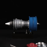 DM122 Mini Metal Turbofan Engine Model Kit That Works, 170+ Parts 1:20 Scale 4.41”H x 7”L x 3”W All-Metal Jet Engine Model with Transparent Cover, STEM Educational Assembly Kit, Desk Decoration Gift