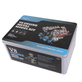 TECHING v8 Engine Model kit that Works Metal Mechanical Metal Assembly DIY Car Engine Model Kit 500+Pcs Educational Experiment (8 Cylinder Engine)