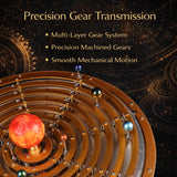 Motorized Metal Solar System Model Kit, 600+ Precision Parts Mechanical Orrery with LED Sun, STEM Astronomy Engineering Building Kit for Adults, Planetary Gear Planetarium Desk Display
