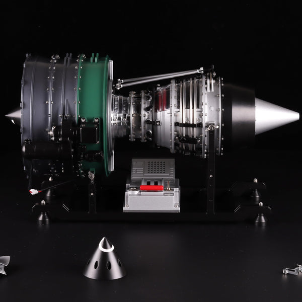 TECHING Jet Engine Model Kit Twin-Spool turbofan Engine Model kit That Works Metal Assembly 1/10 Electric Aircraft Engine Jet Engine Model Craft Gift for Adult - 1000+PCS DM119