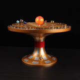Metal Solar System Model Kit That Works - Motorized Metal Planetarium with LED Night Light Sun, Educational STEM for Adults, Classroom Science Project, Unique Desk Decor Gift