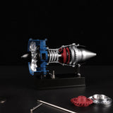 DM122 Mini Metal Turbofan Engine Model Kit That Works, 170+ Parts 1:20 Scale 4.41”H x 7”L x 3”W All-Metal Jet Engine Model with Transparent Cover, STEM Educational Assembly Kit, Desk Decoration Gift