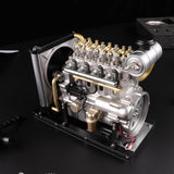 TECHING Mini Diesel Engine Model kit That Runs OHV 4-Cylinder Engine Mechanical Metal Assembly DIY Car Engine Model Kit 300+pcs DM-115