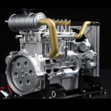 TECHING Mini Diesel Engine Model kit That Runs OHV 4-Cylinder Engine Mechanical Metal Assembly DIY Car Engine Model Kit 300+pcs DM-115