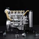 TECHING Mini Diesel Engine Model kit That Runs OHV 4-Cylinder Engine Mechanical Metal Assembly DIY Car Engine Model Kit 300+pcs DM-115