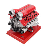 DM108 Metal V12 Engine Model Kit That Works 800+ PCS Metal Motorized 4-Stroke Engine with Electric Drive, DIY STEM Building Project & Educational Gift for Adults, and Car Enthusiasts