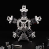 TECHING Jet Engine Model Kit 5-Cylinder Radial Engine Model Kit That Runs Mechanical Metal Assembly DM116 230+pcs