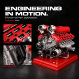 DM108 Metal V12 Engine Model Kit That Works 800+ PCS Metal Motorized 4-Stroke Engine with Electric Drive, DIY STEM Building Project & Educational Gift for Adults, and Car Enthusiasts