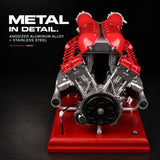 DM108 Metal V12 Engine Model Kit That Works 800+ PCS Metal Motorized 4-Stroke Engine with Electric Drive, DIY STEM Building Project & Educational Gift for Adults, and Car Enthusiasts