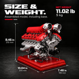 DM108 Metal V12 Engine Model Kit That Works 800+ PCS Metal Motorized 4-Stroke Engine with Electric Drive, DIY STEM Building Project & Educational Gift for Adults, and Car Enthusiasts