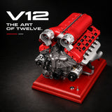DM108 Metal V12 Engine Model Kit That Works 800+ PCS Metal Motorized 4-Stroke Engine with Electric Drive, DIY STEM Building Project & Educational Gift for Adults, and Car Enthusiasts