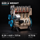 TECHING Metal Inline 4-Cylinder Engine Model Kit that Works for Adults