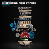 TECHING Metal Inline 4-Cylinder Engine Model Kit that Works for Adults