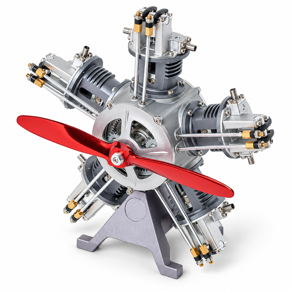 TECHING Jet Engine Model Kit 5-Cylinder Radial Engine Model Kit That Runs Mechanical Metal Assembly DM116 230+pcs